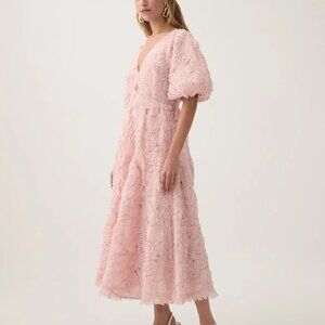 Aje Blush Textured Midi Dress